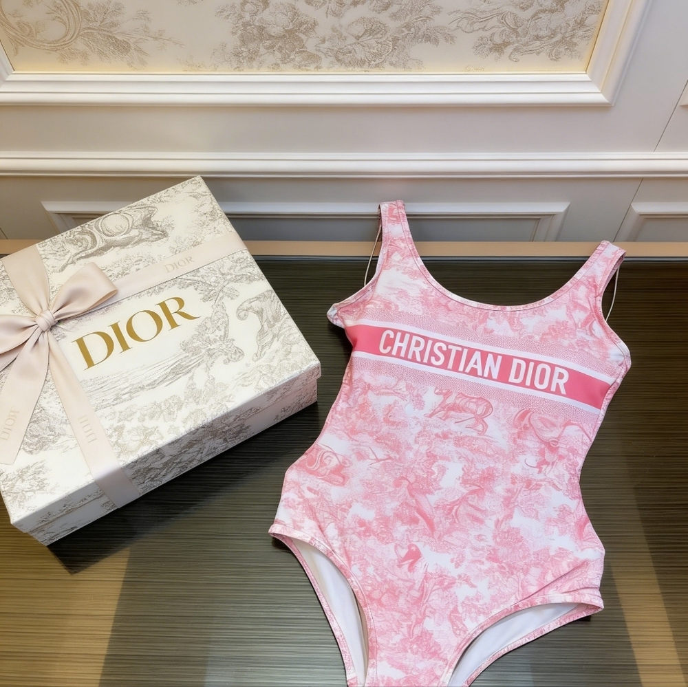 Dior Pink Toile de Jouy Piece Swimsuit
